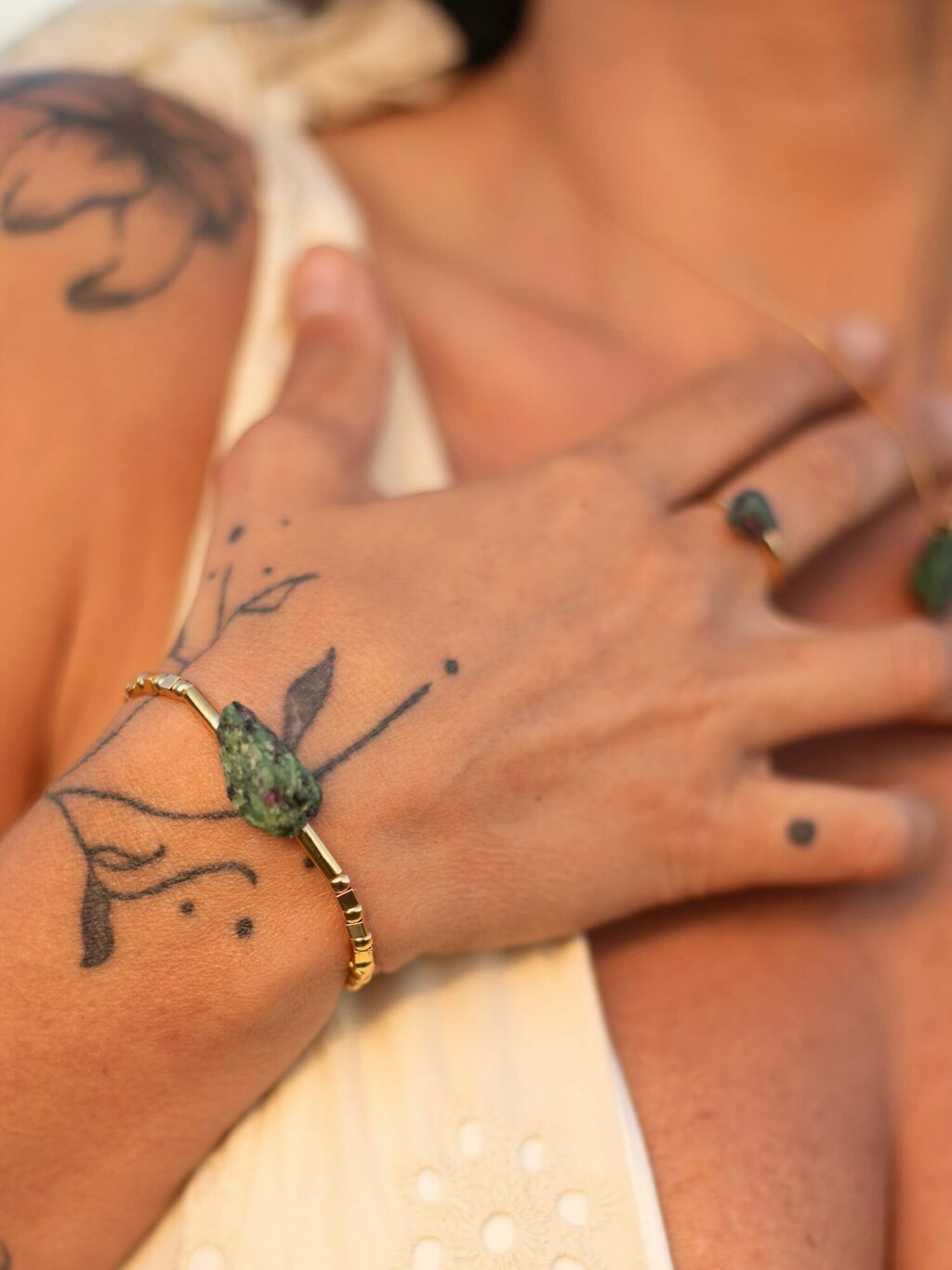 Soul Bracelet - Zoisite with Ruby