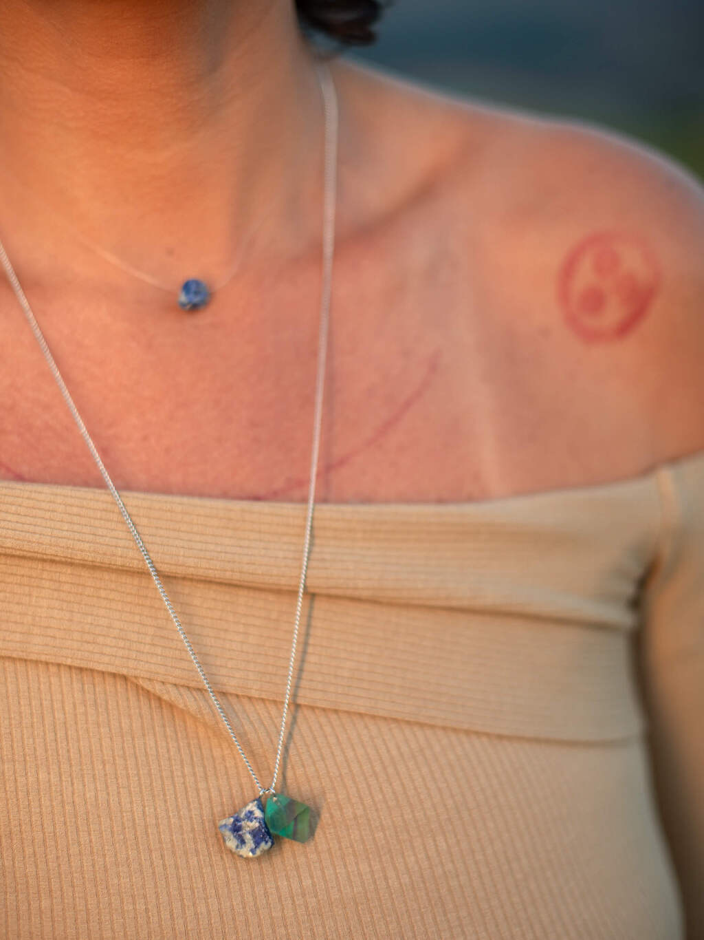 Focus Scapular: Sodalite and Octahedral Fluorite