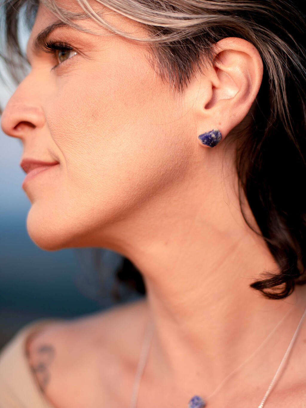 Light Earring - Sodalite