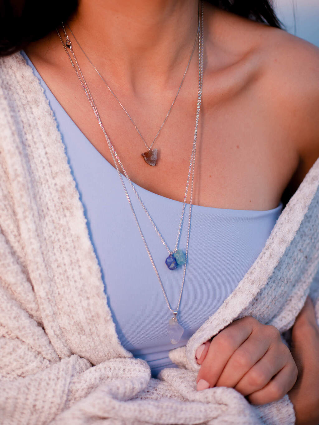 Peace Scapular - Aquamarine and Azurite