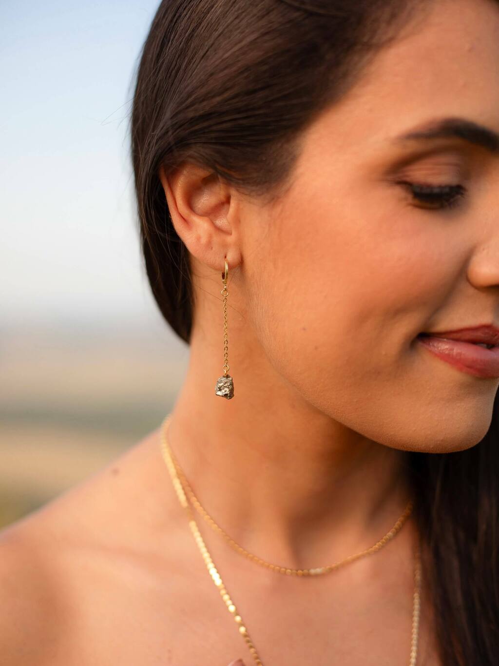 Balance Earring - Pyrite