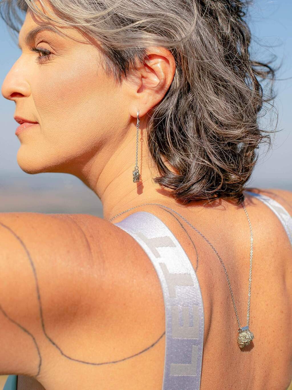Balance Earring - Pyrite