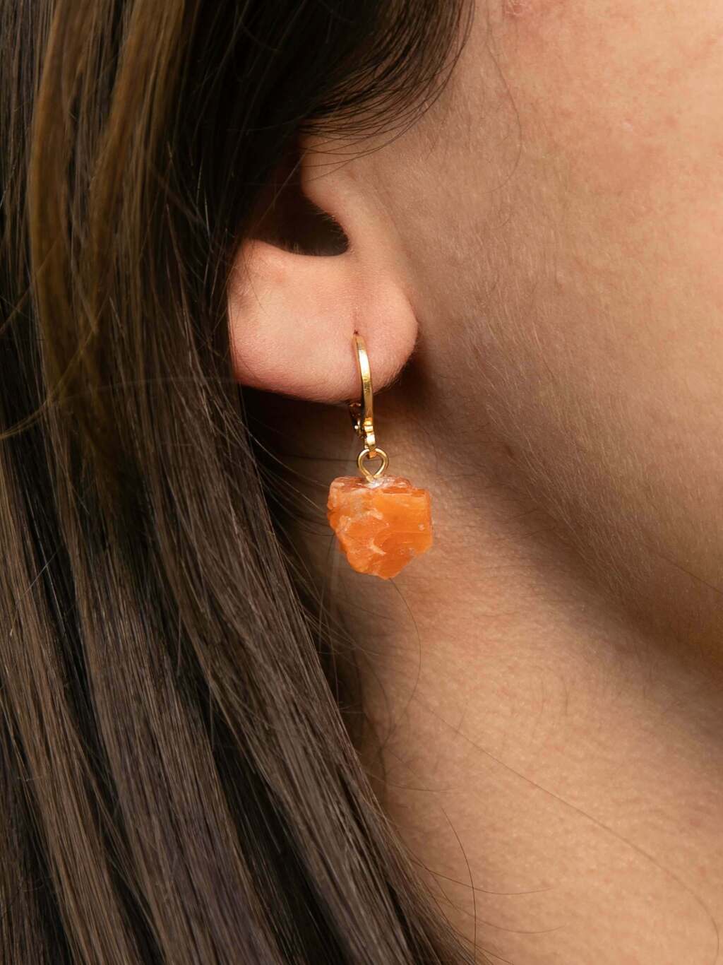 Essence Earring - Orange Calcite