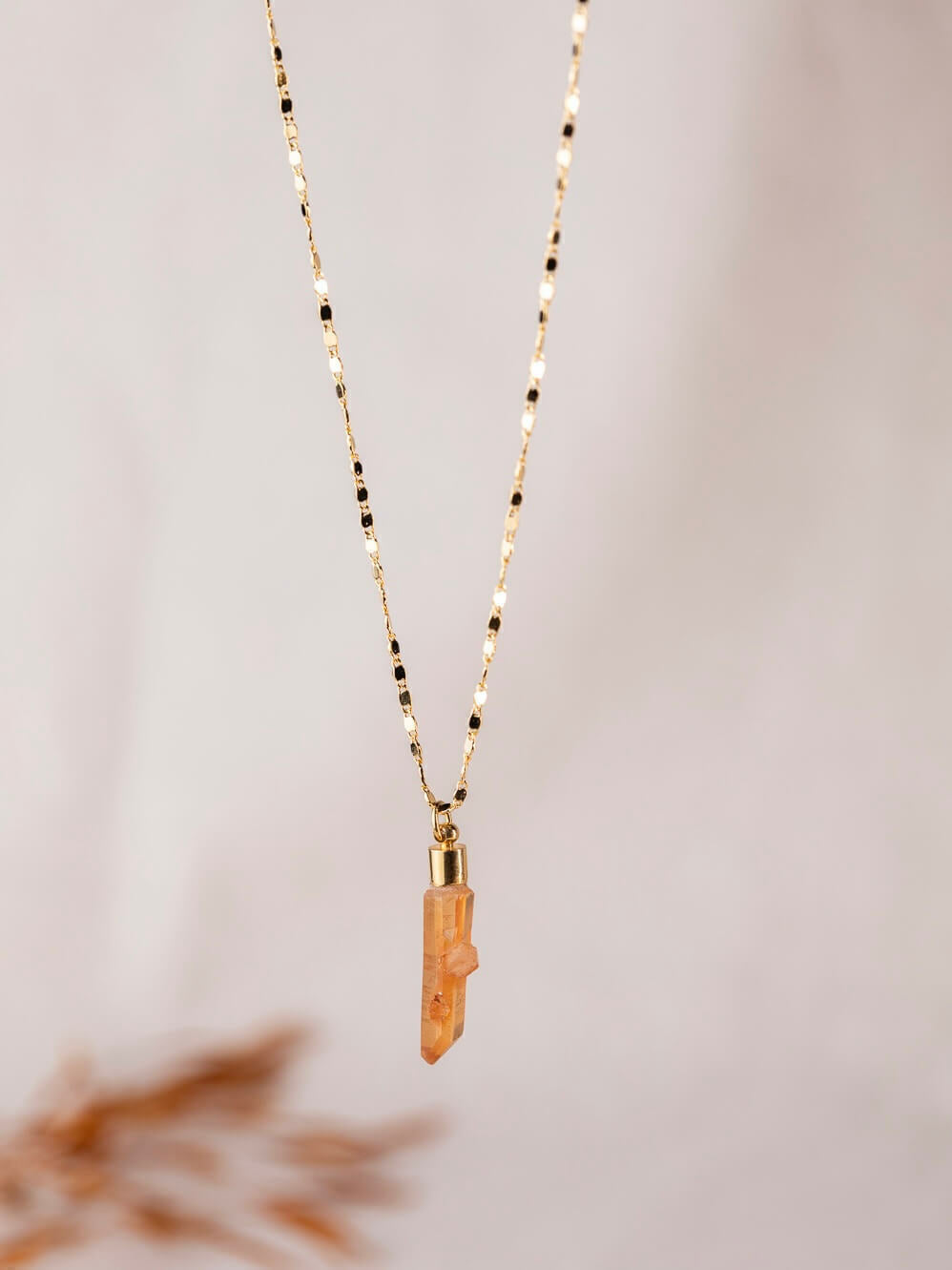 Tangerine Quartz Necklace