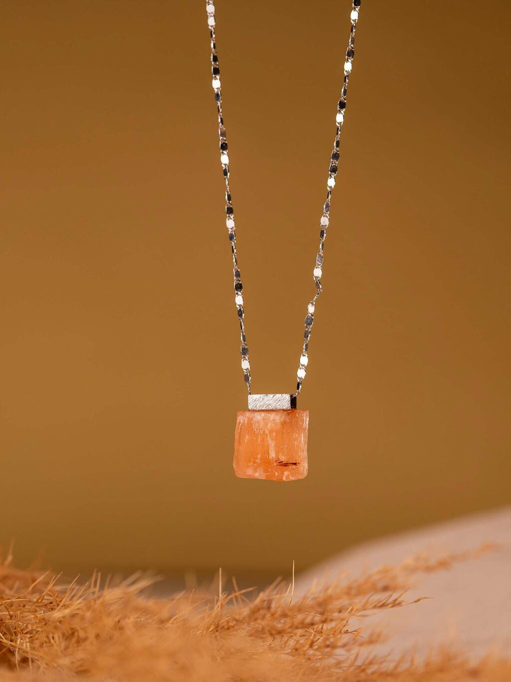 Orange Selenite Necklace