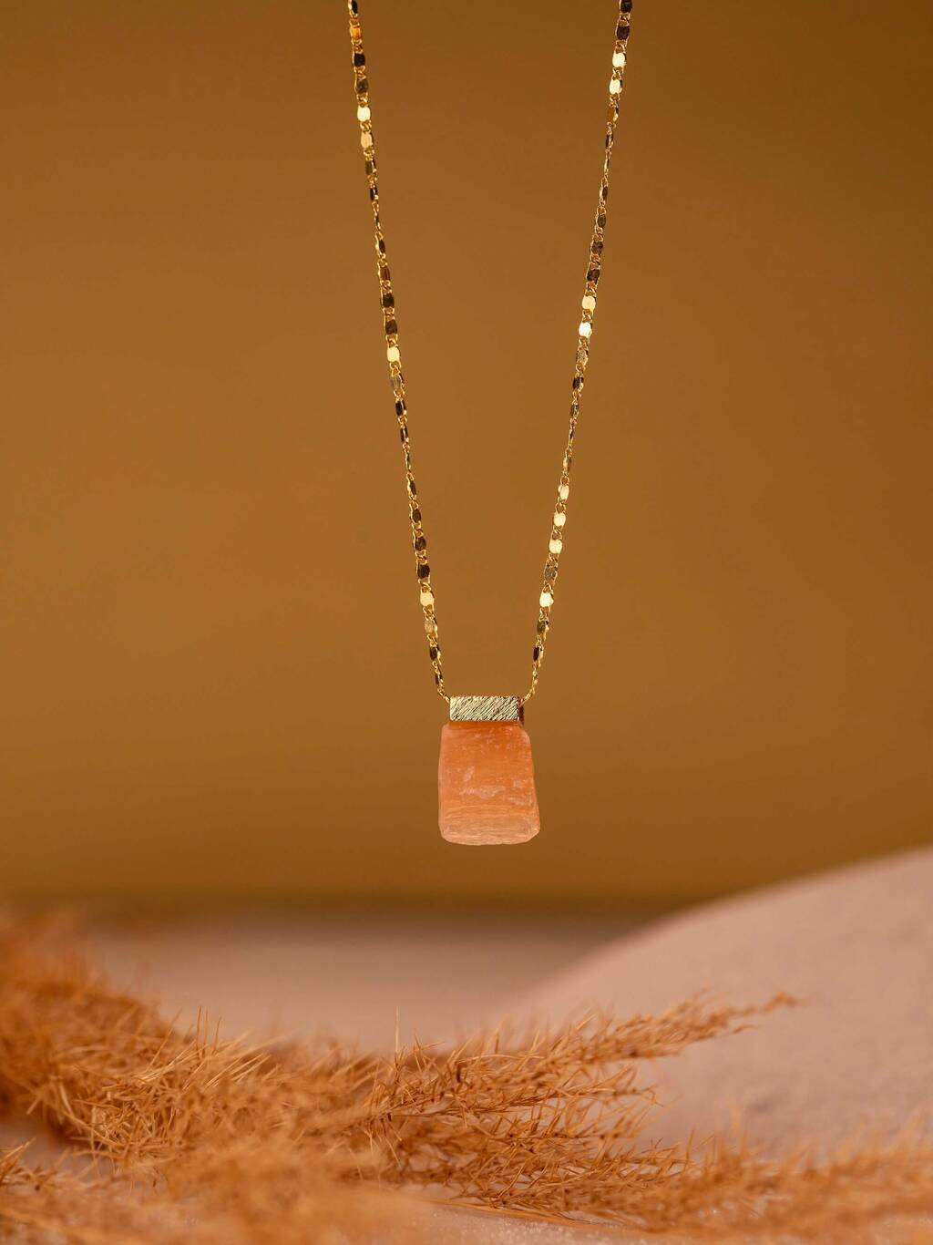 Orange Selenite Necklace