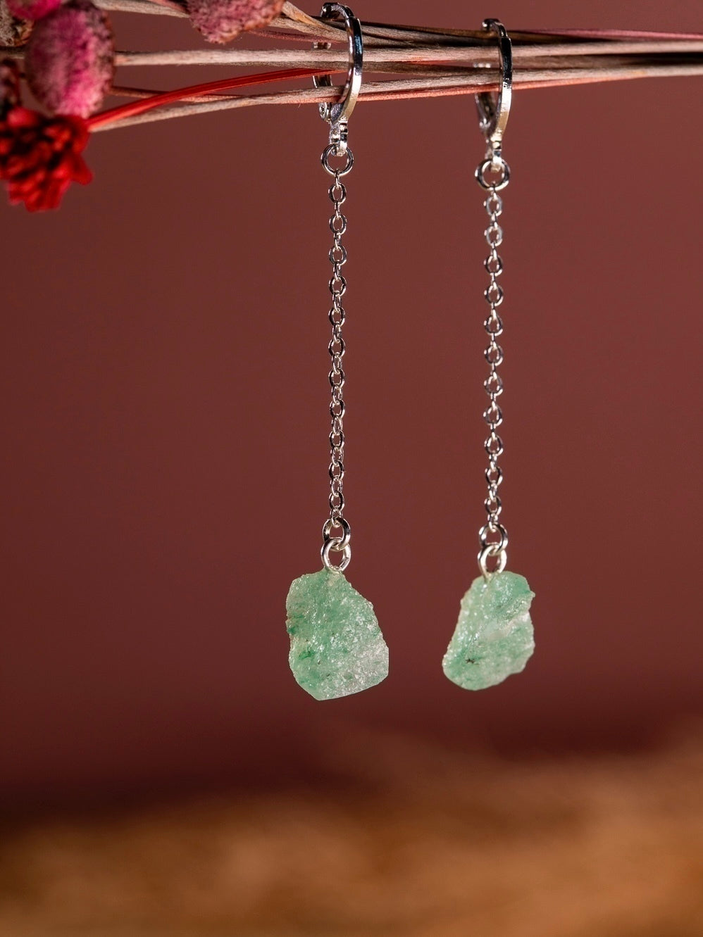 Balance Earring - Green Quartz