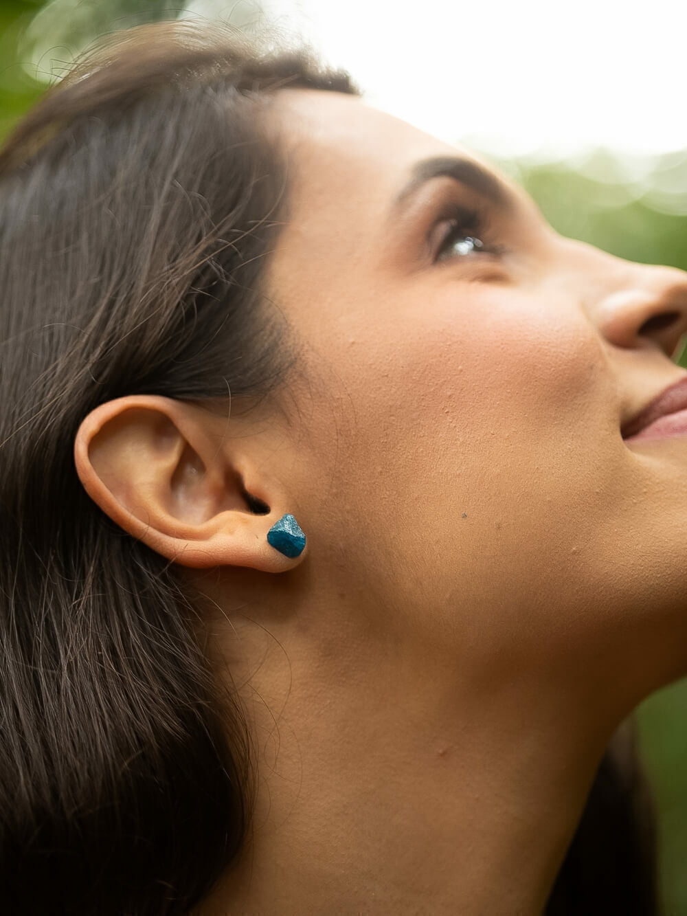 Light Earring - Blue Apatite