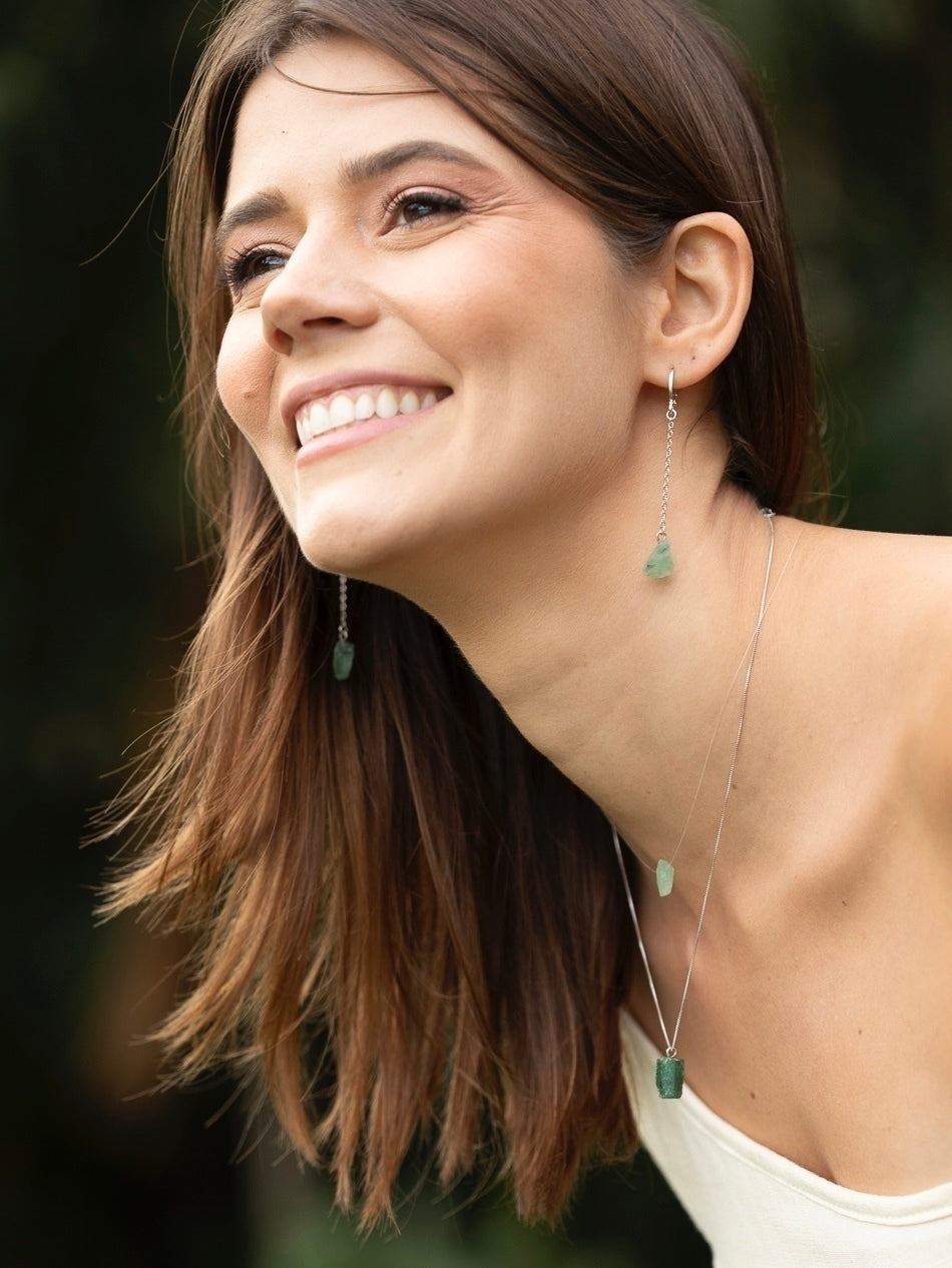 Balance Earring - Green Quartz