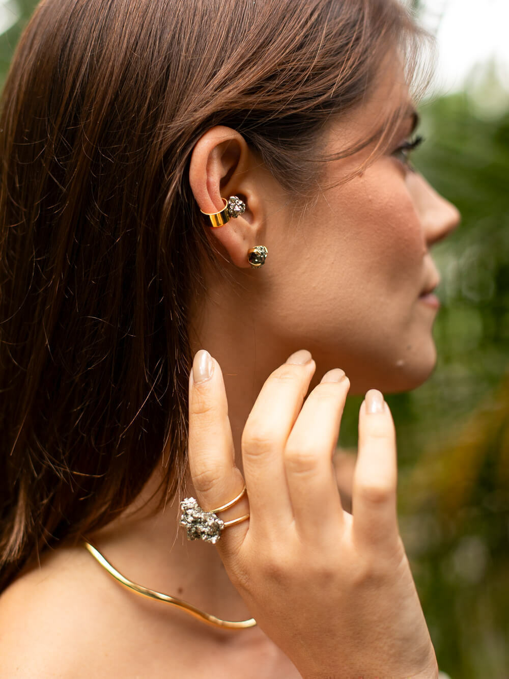 Soul Earring - Pyrite