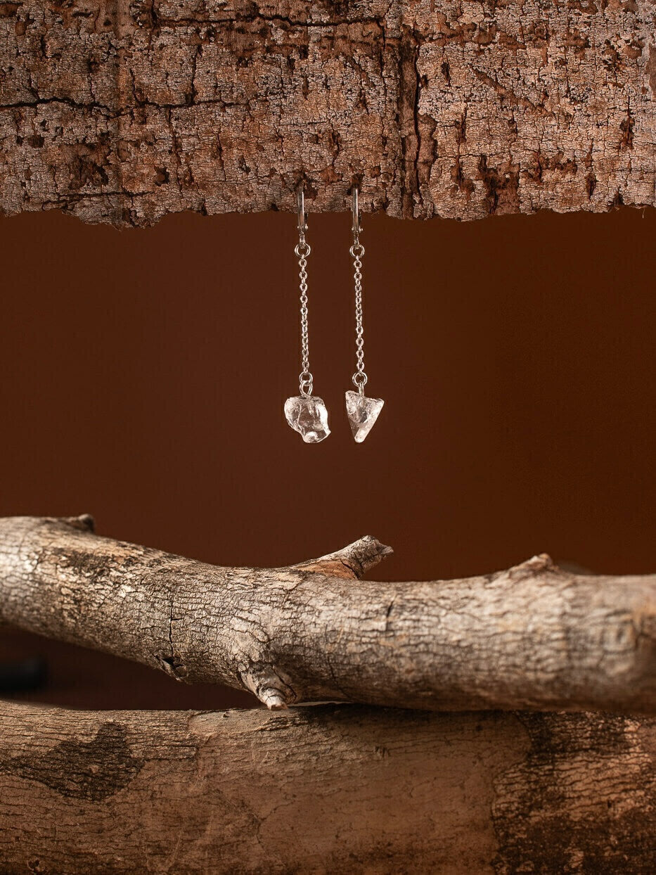 Balance Earring - Clear Quartz